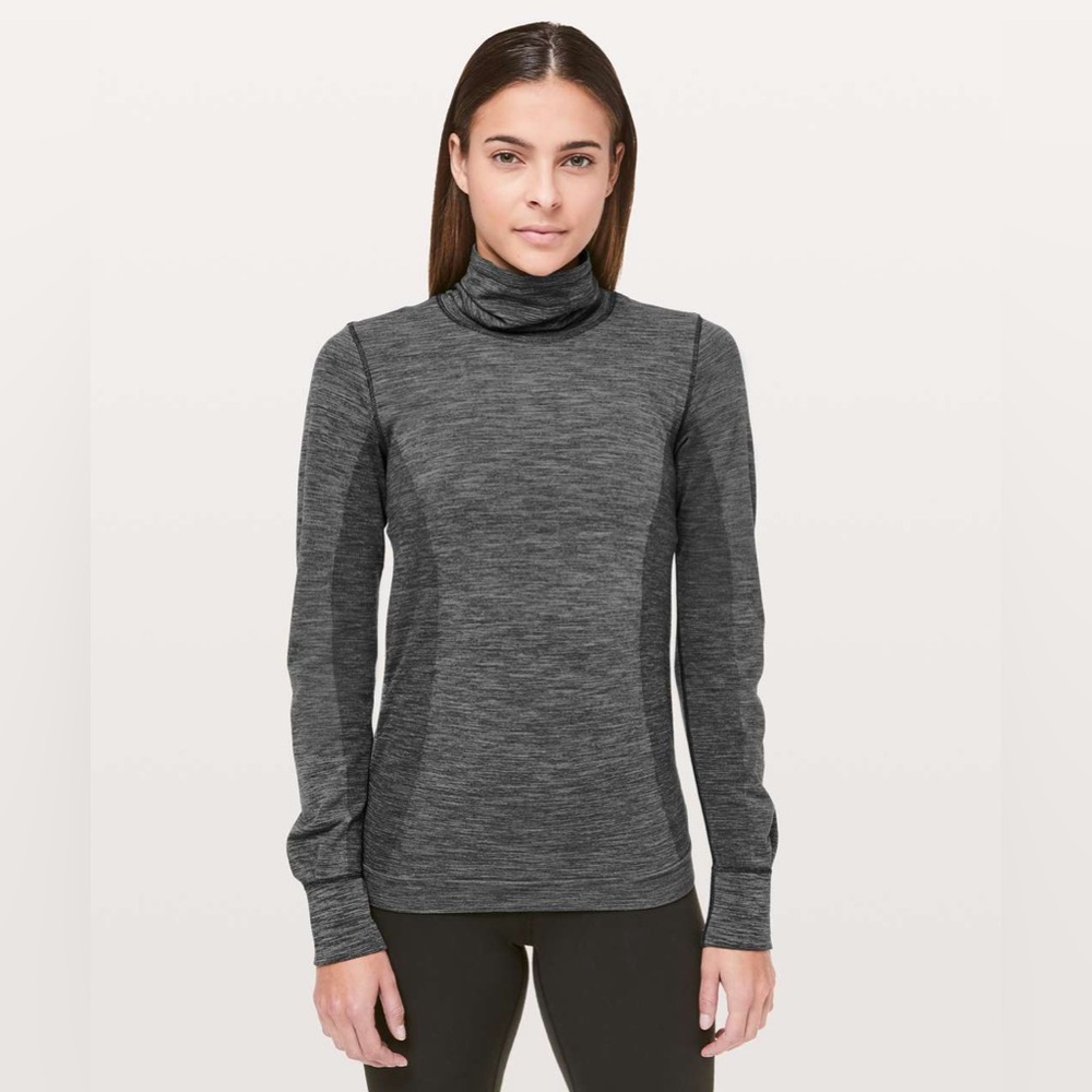 Lululemon Woolly Wonder Merino Wool Turtleneck Black / White Size 4